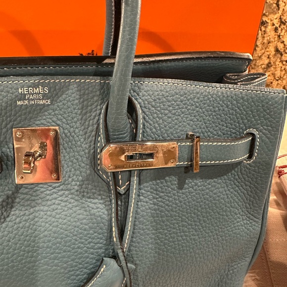 Hermes Blue Jean Birkin 30 handbag - immaculate - Picture 11 of 16